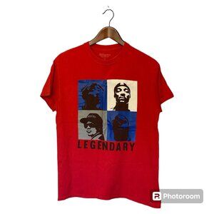 Red Legendary S/S T-Shirt Men's Size M 2 Pac Easy E Biggie Smalls Notorious BIG